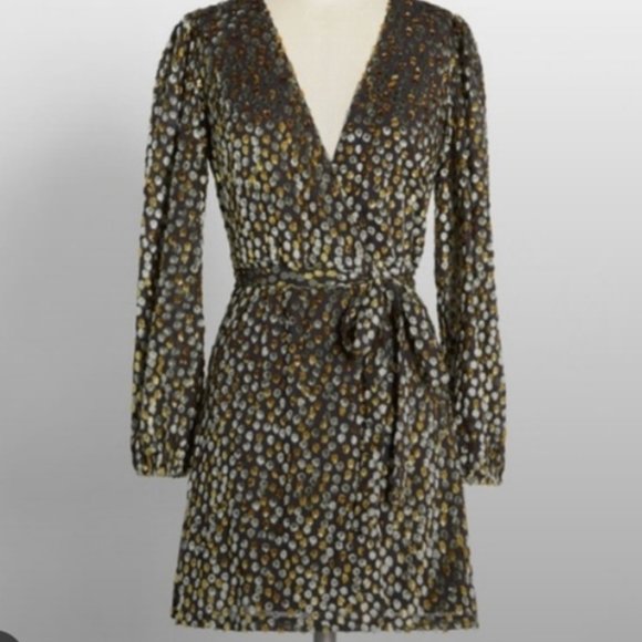 3x ModCloth glitter party wrap dress - Picture 1 of 6